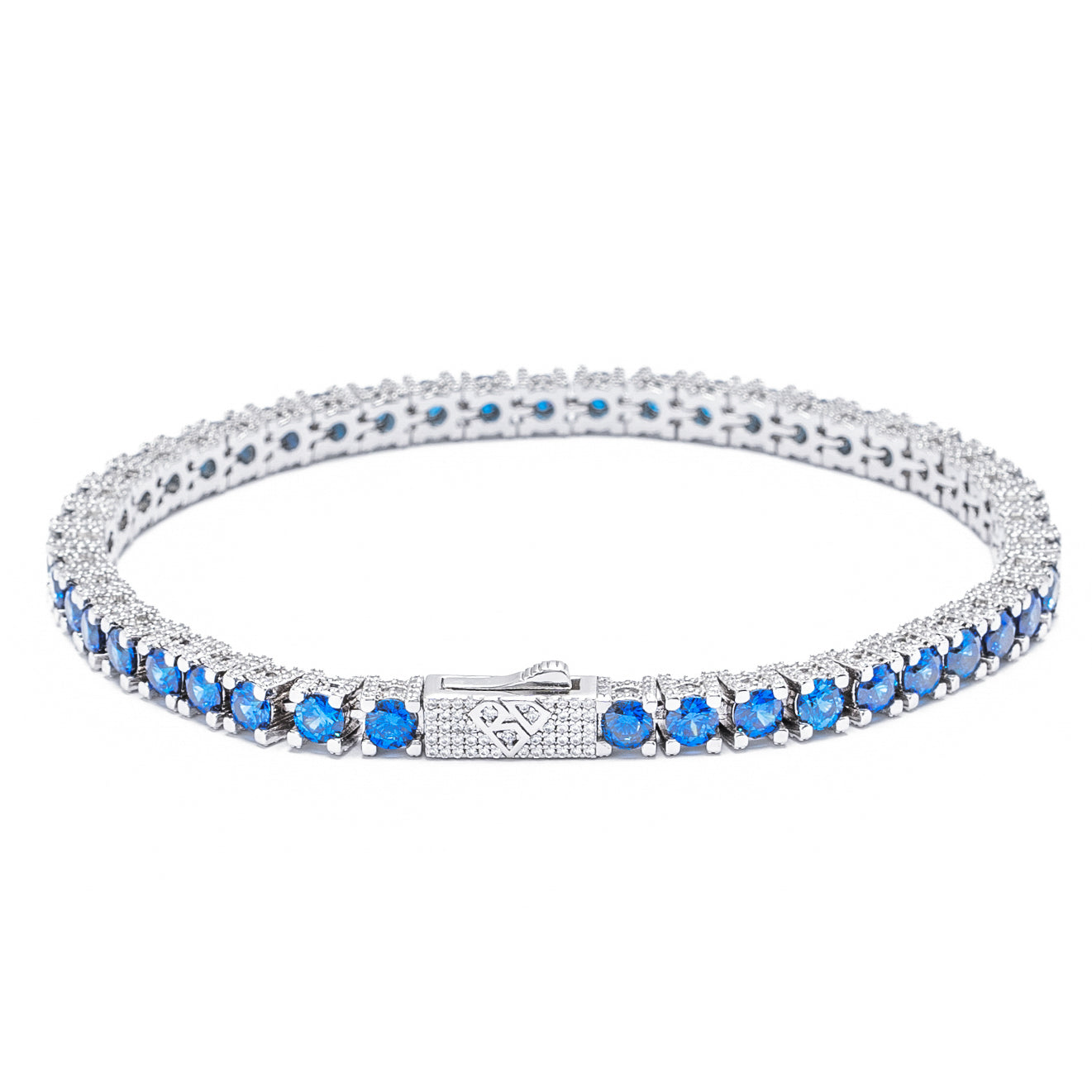 Big Daddy 4MM Silver Blue Tennis Bracelet - Bracelet