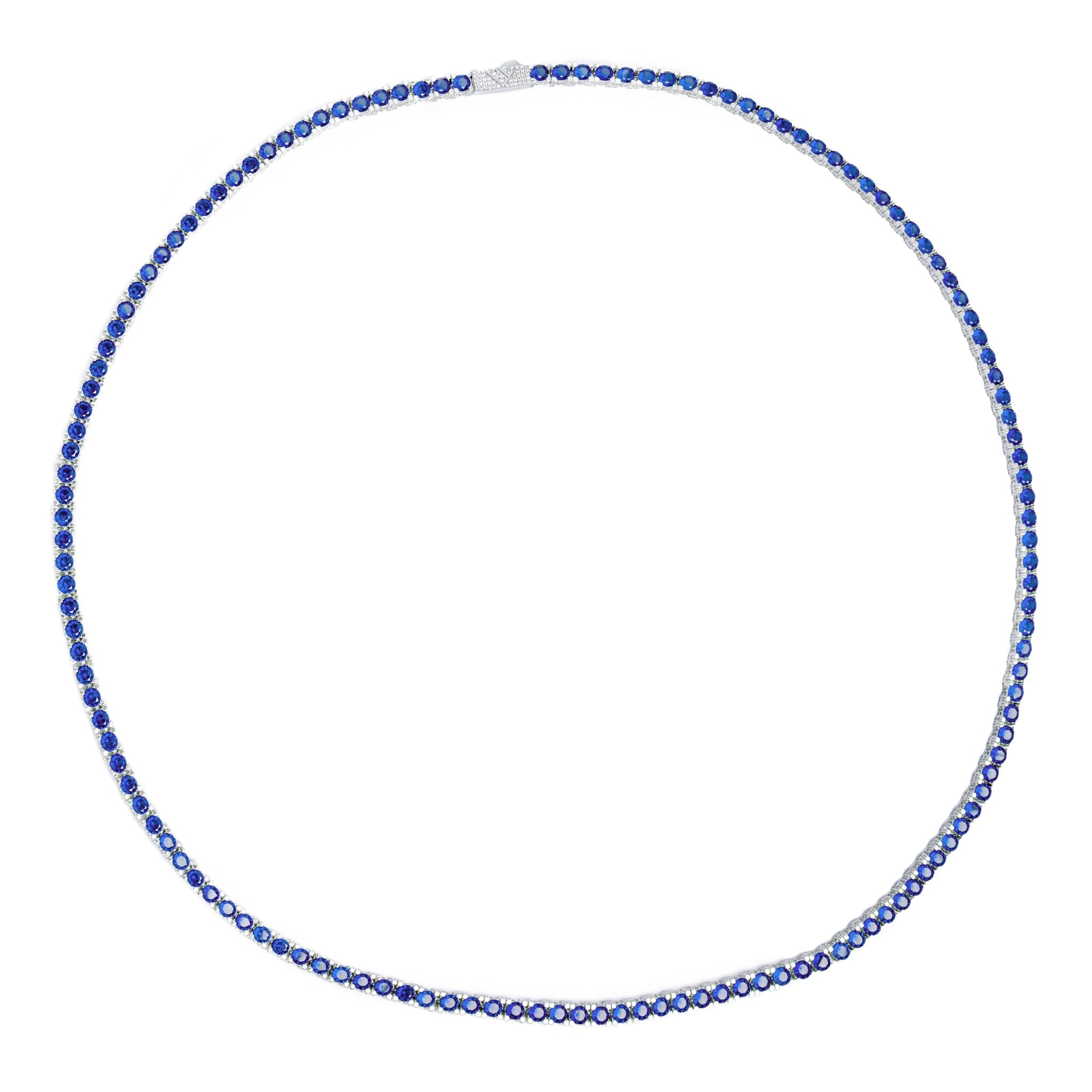 Big Daddy 4MM Silver Blue Tennis Iced Out Chain