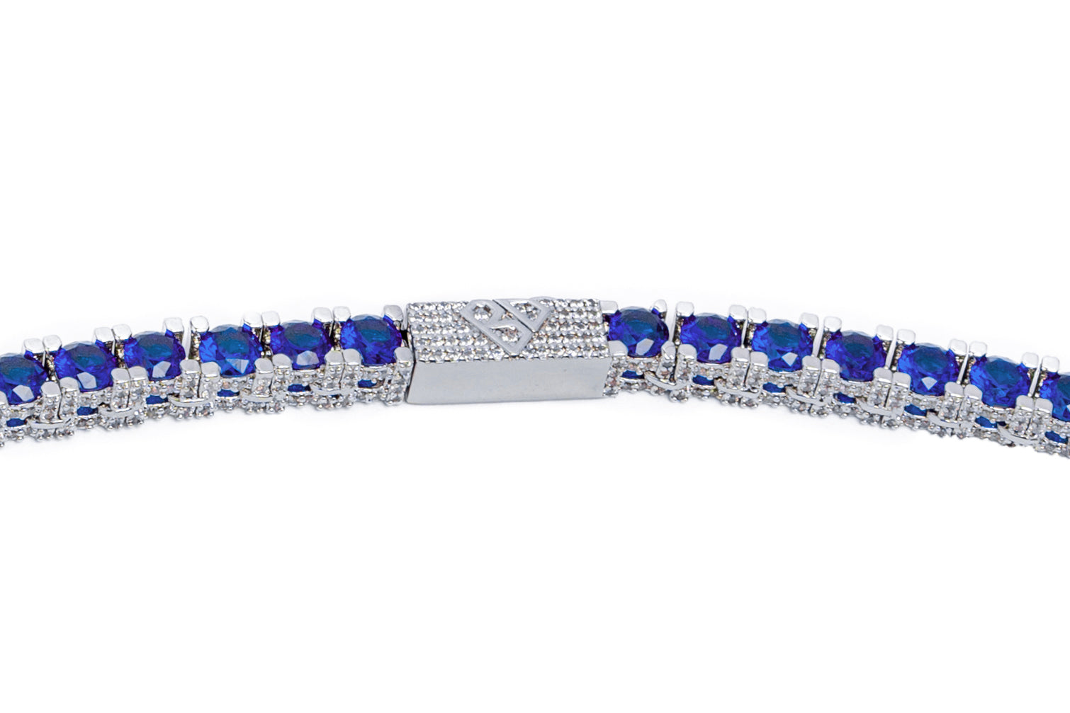 Big Daddy 4MM Silver Blue Tennis Iced Out Chain