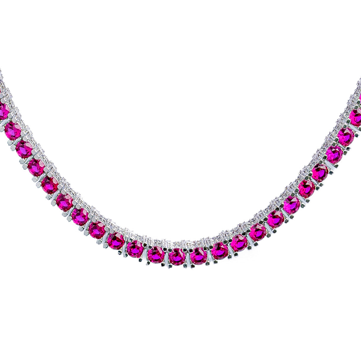 Big Daddy 4MM Silver Ruby Tennis Iced Out Chain