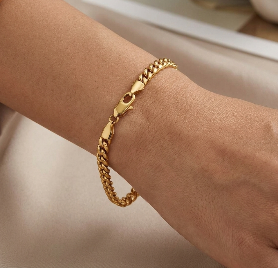 Big Daddy 5mm Cuban Link Gold Bracelet