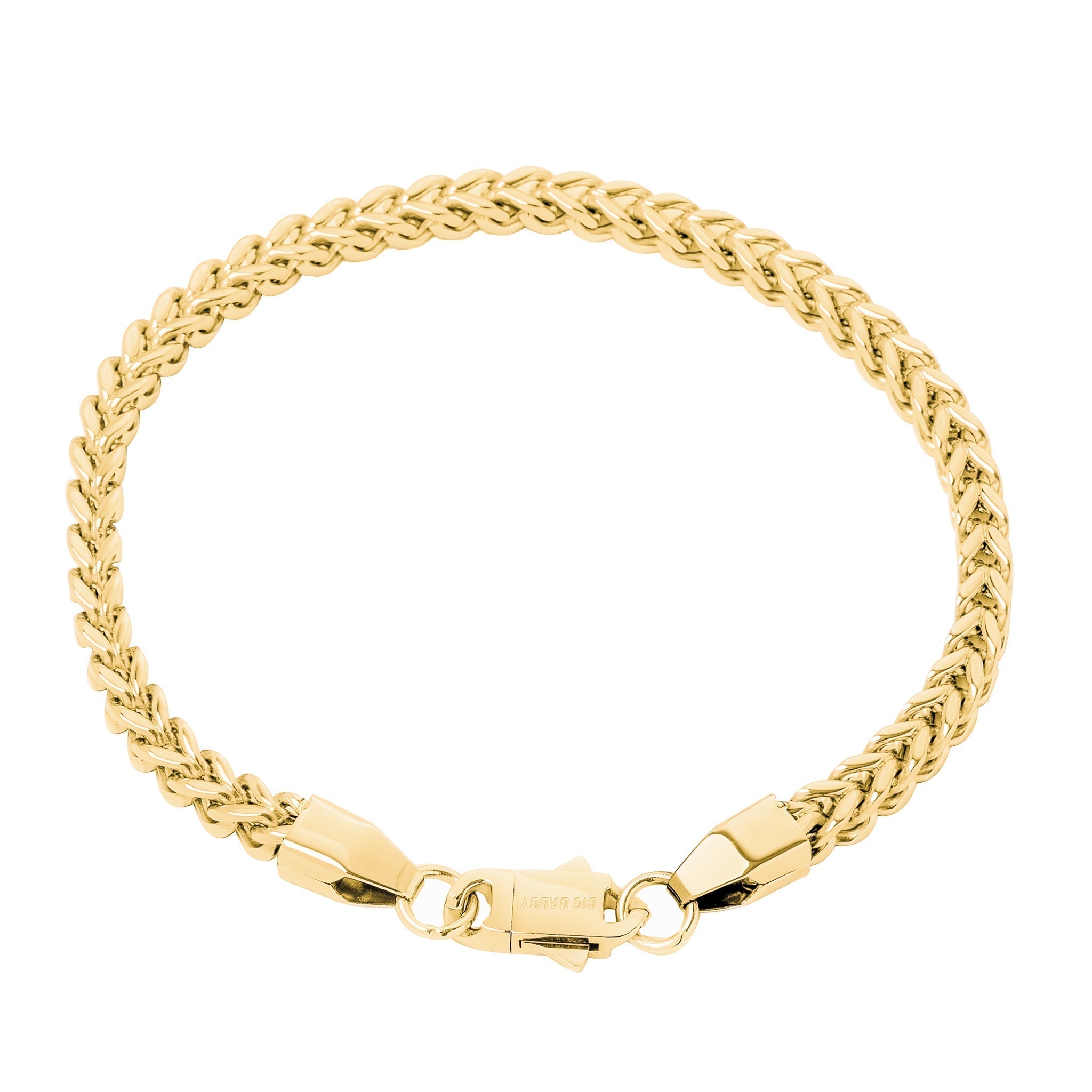 Big Daddy 5MM gold Cuban link bracelet displayed front view