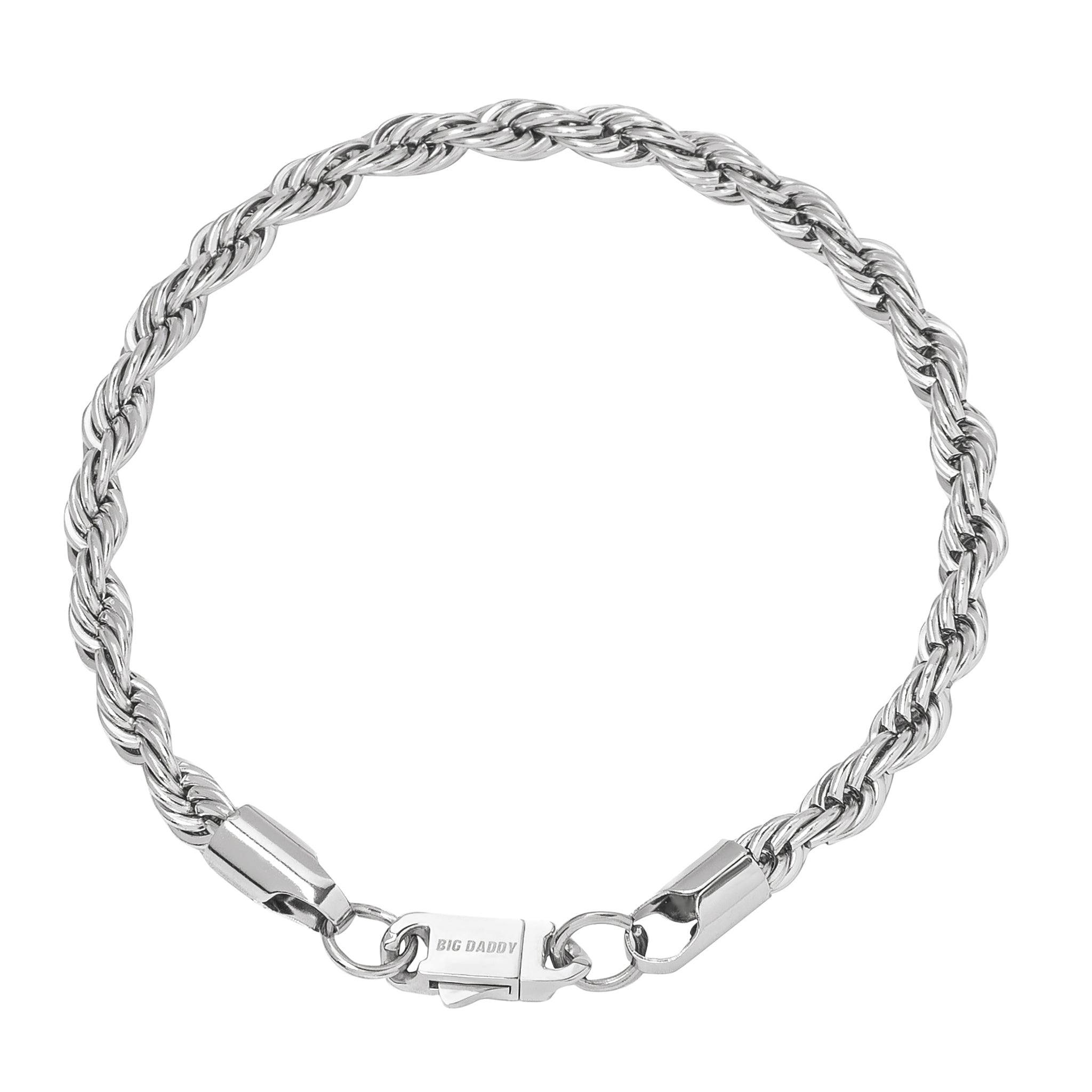 Big Daddy 6MM Silver Steel Rope Bracelet - Bracelet