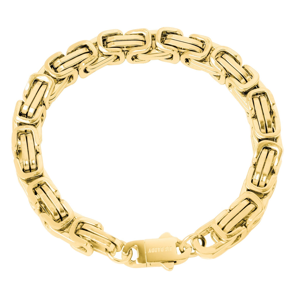 Big Daddy 8MM Byzantine 2.0 Link bracelet in 18K gold with interlocking chain design