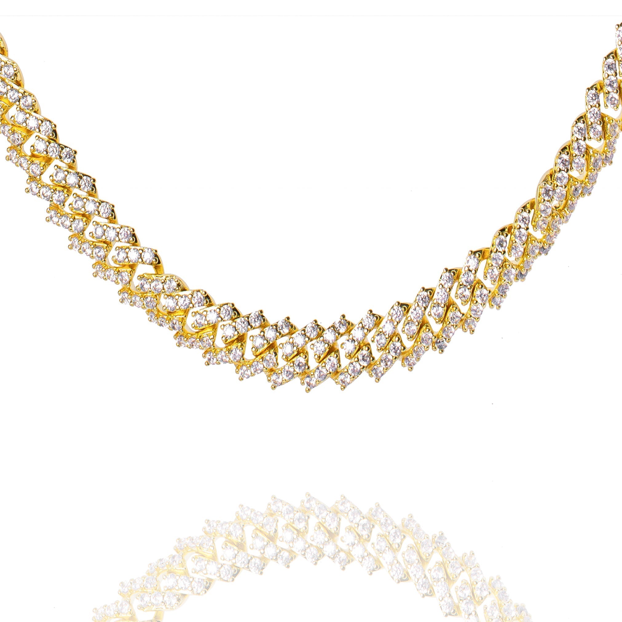 Big Daddy 9MM Diamond Prong Gold Cuban Link Chain - Chain