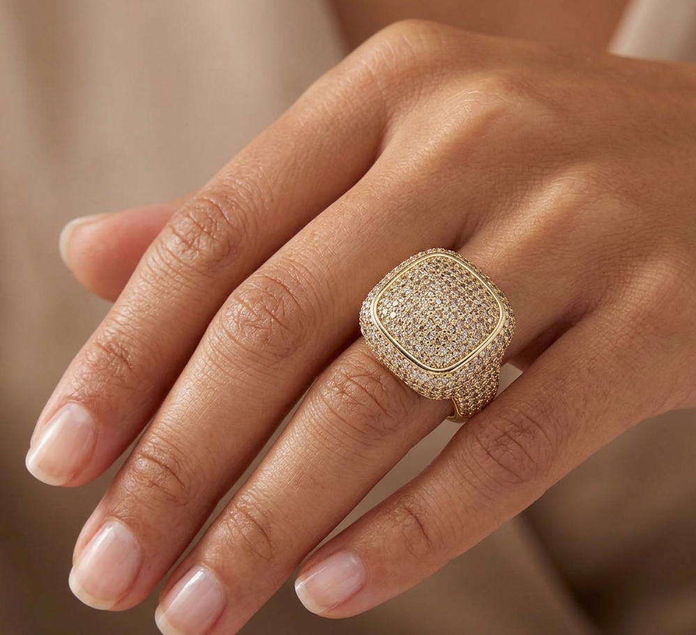 Big Daddy Clustered Iced Out Diamond Ring