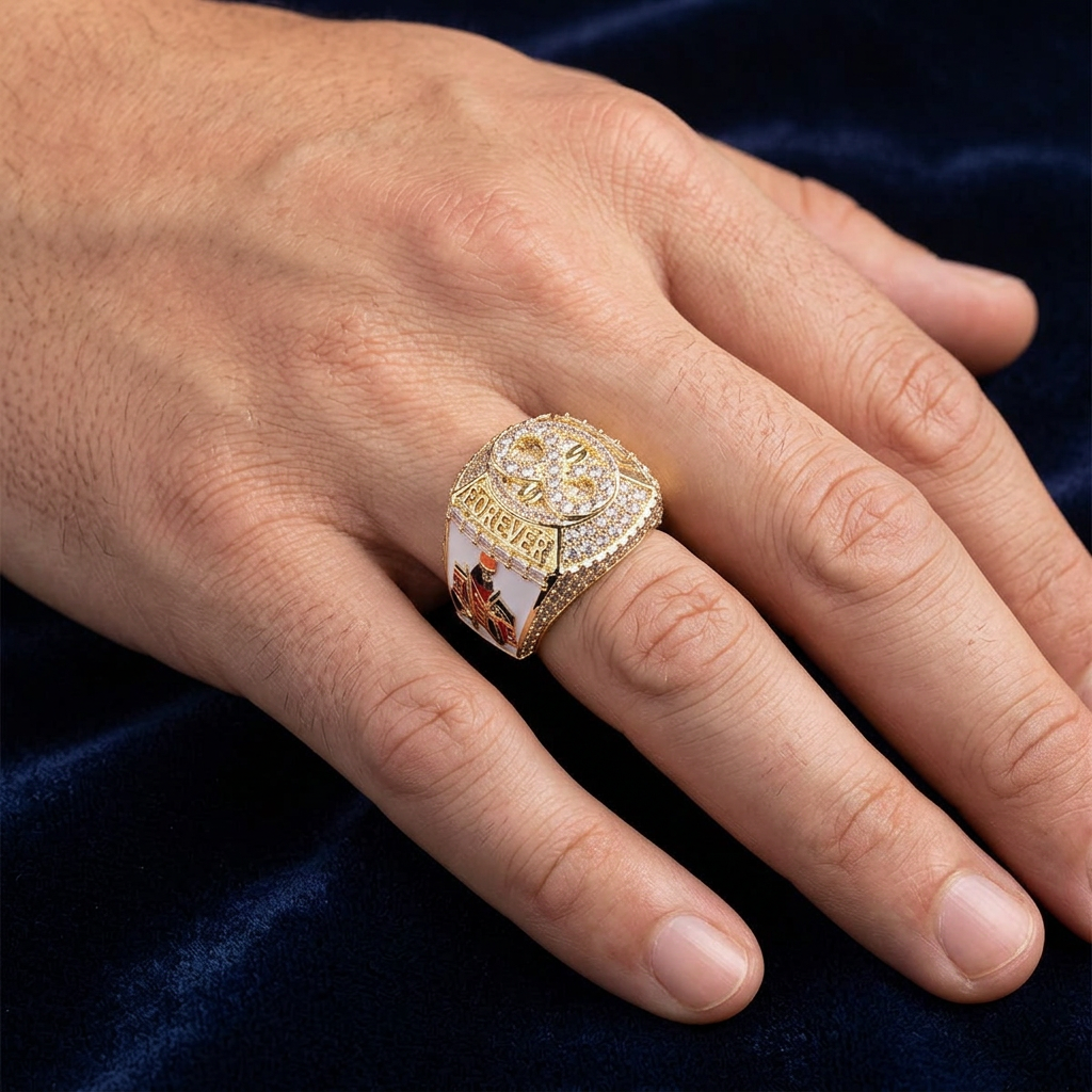 Big Daddy "Rich Forever" Baguette Iced Out Diamond Ring
