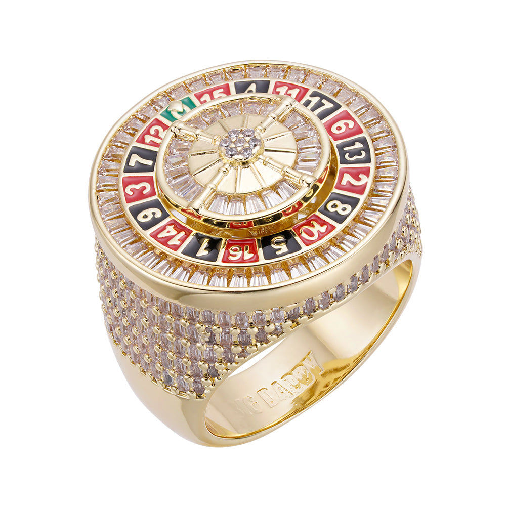 Big Daddy Roulette Baguette Iced Out Diamond Ring