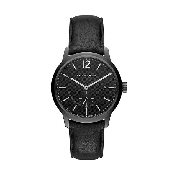 Burberry Men’s Swiss Made Leather Strap Black Dial Men's Watch  BU10003 - Big Daddy Jewelry