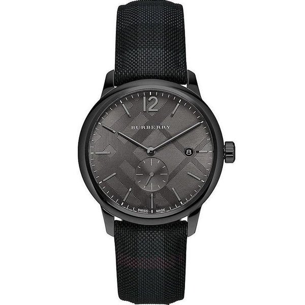 Burberry Men’s Swiss Made Leather Strap Black Dial Men's Watch  BU10010 - Big Daddy Jewelry