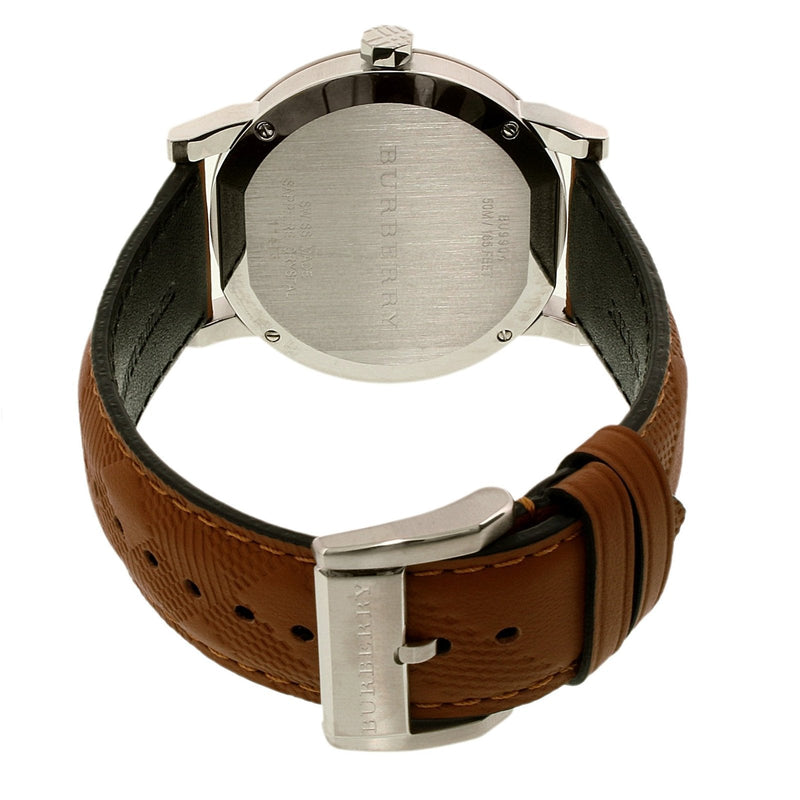Burberry Men’s Quartz Leather Strap Silver Dial Men's Watch BU9904 - Big Daddy Jewelry #3