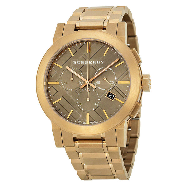 Burberry Taupe Chronograph Dial Rose Gold Plated Steel Men's Watch BU9353 - Big Daddy Jewelry