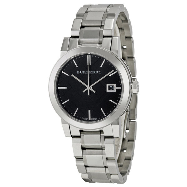 Burberry Black Check Stamped Dial Stainless Steel Ladies Watch BU9101 - Big Daddy Jewelry