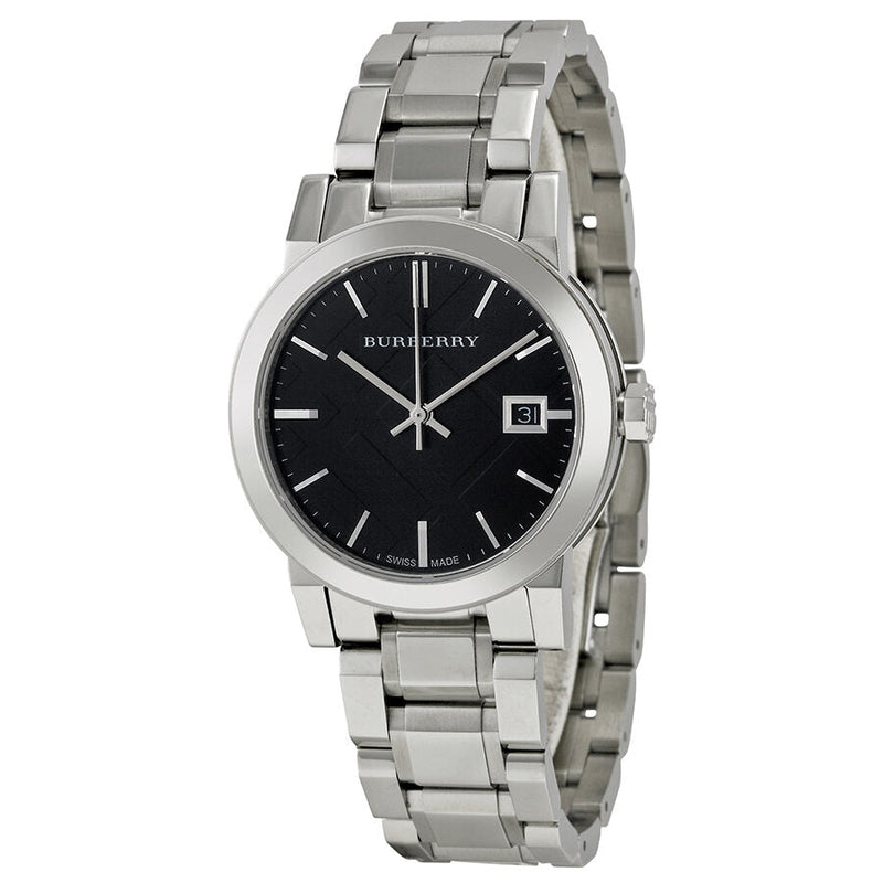 Burberry Black Check Stamped Dial Stainless Steel Ladies Watch BU9101 - Big Daddy Jewelry