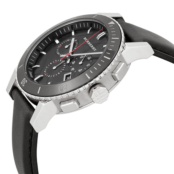 Burberry Black Dial Chronograph Black Leather Men's Watch BU9382 - Big Daddy Jewelry #2