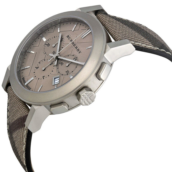 Burberry Brown Impressed Check Dial Check Fabric Strap Men's Watch BU9361 - Big Daddy Jewelry #2