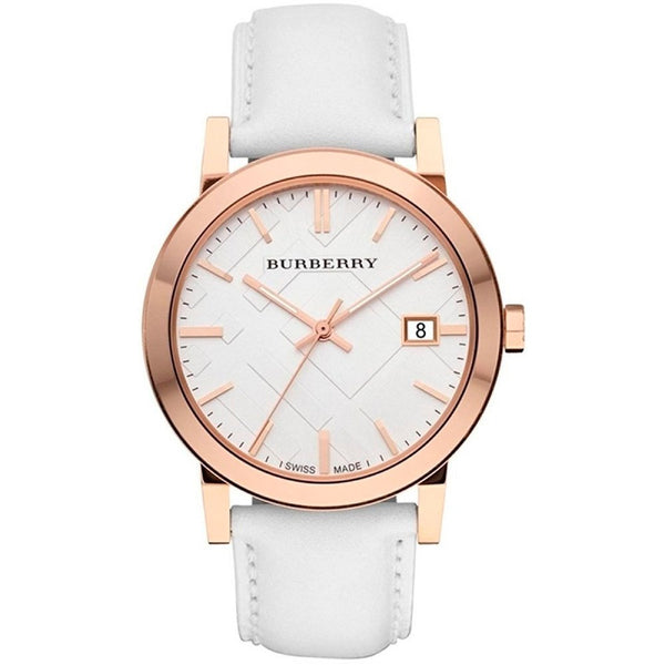 Burberry Unisex Large Check White Leather Unisex Watch  BU9012 - Big Daddy Jewelry