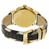 Burberry Men’s Swiss Made Quartz Black Check Stamped Leather Strap Gold Dial Men's Watch BU9032 - Big Daddy Jewelry #3