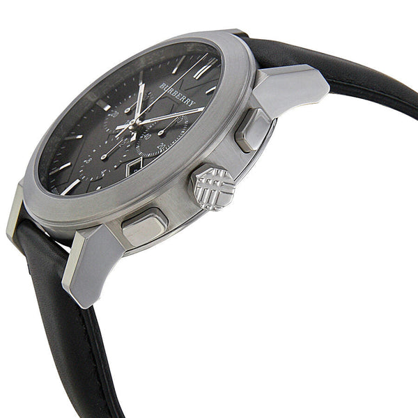 Burberry  Chronograph Black Dial Black Leather Men's Watch BU9356 - Big Daddy Jewelry #2