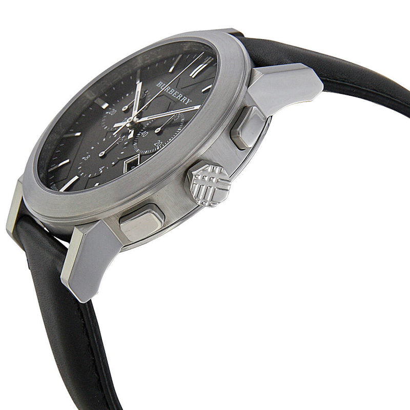 Burberry  Chronograph Black Dial Black Leather Men's Watch BU9356 - Big Daddy Jewelry #2
