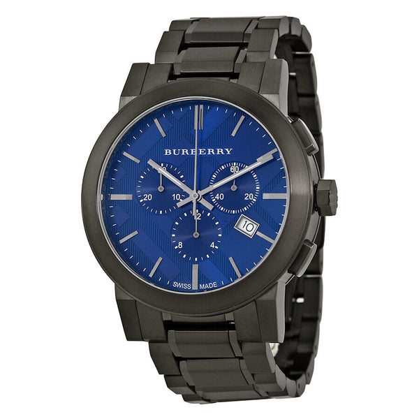 Burberry Chronograph Blue Dial Dark Grey Ion-plated Men's Watch BU9365 - Big Daddy Jewelry