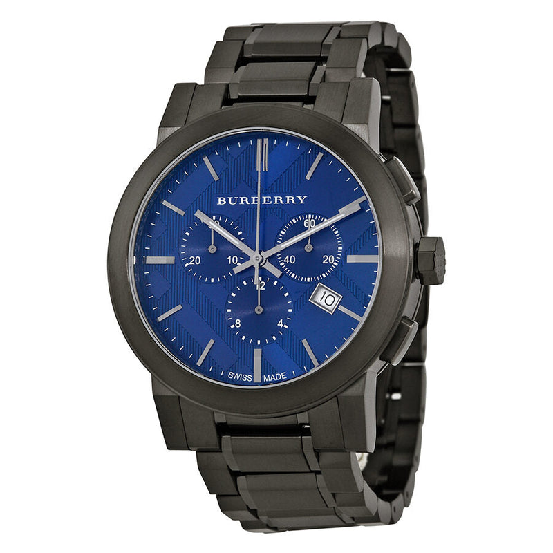 Burberry Chronograph Blue Dial Dark Grey Ion-plated Men's Watch BU9365 - Big Daddy Jewelry