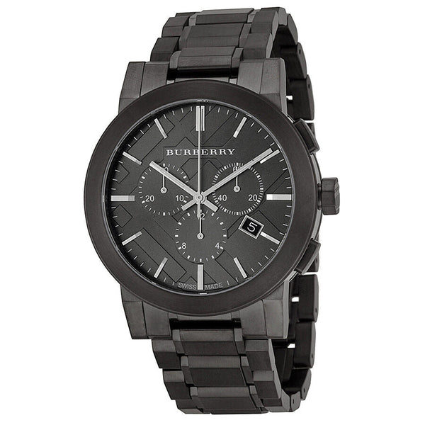 Burberry Chronograph Dark Grey Dial Black Ion-plated Men's Watch BU9354 - Big Daddy Jewelry