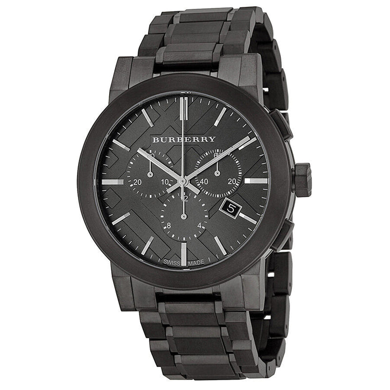 Burberry Chronograph Dark Grey Dial Black Ion-plated Men's Watch BU9354 - Big Daddy Jewelry
