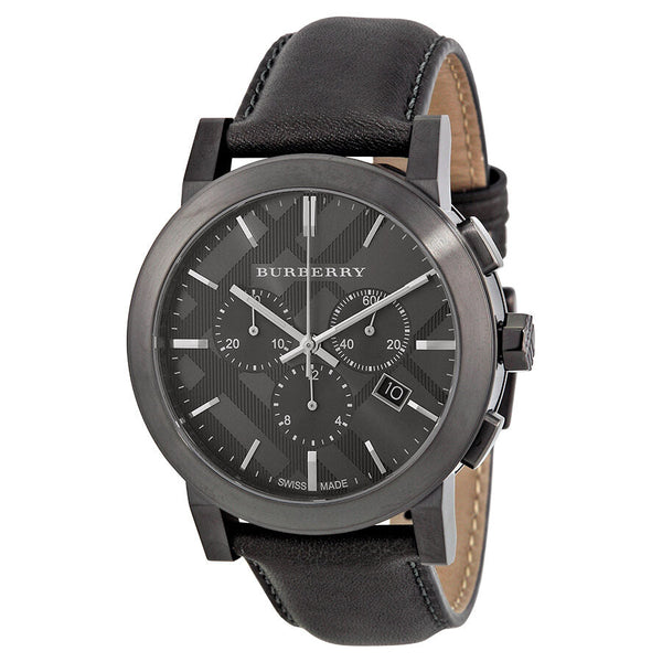 Burberry Chronograph Dark Grey Dial Dark Grey Leather Men's Watch BU9364 - Big Daddy Jewelry