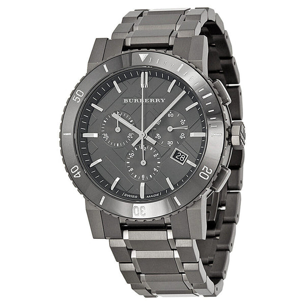Burberry Chronograph Gunmetal Dial  Grey Ion-plated Stainless Steel Men's Watch BU9381 - Big Daddy Jewelry