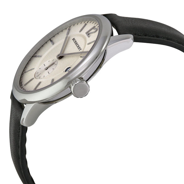 Burberry Classic Round Beige Dial Black Leather Men's Watch BU10000 - Big Daddy Jewelry #2