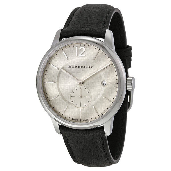 Burberry Classic Round Beige Dial Black Leather Men's Watch BU10000 - Big Daddy Jewelry