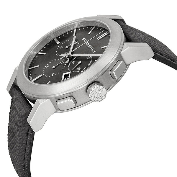 Burberry Grey Dial Black Leather Men's Watch BU9362 - Big Daddy Jewelry #2