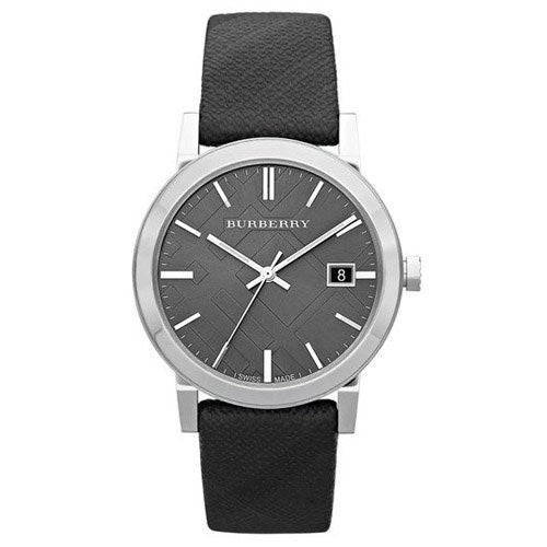 Burberry Unisex Leather Strap NOVA Check Black Unisex Watch  BU9024 - Big Daddy Jewelry