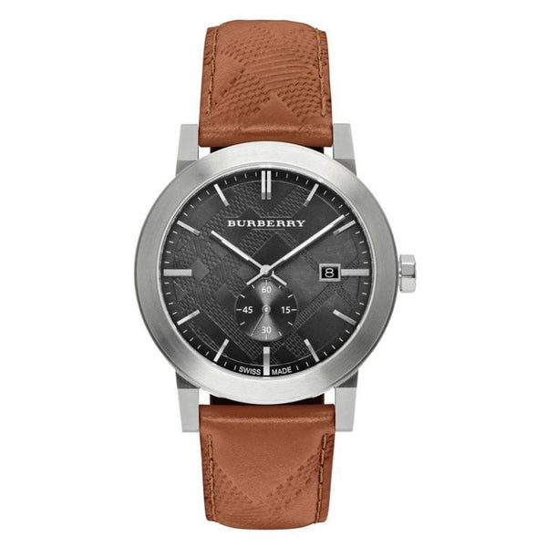 Burberry Men’s Swiss Made Leather Strap Black Dial Men's Watch  BU9905 - Big Daddy Jewelry
