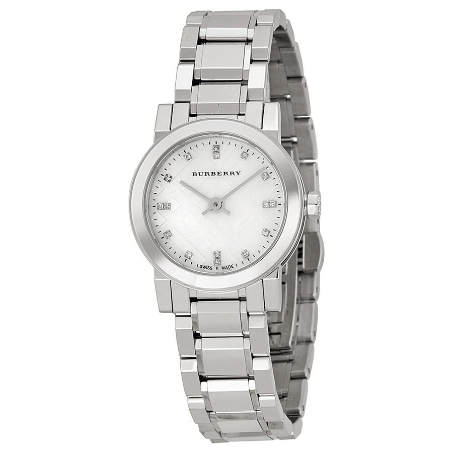 Burberry Mother of Pear diamond set Stainless Steel Ladies Watch BU9224