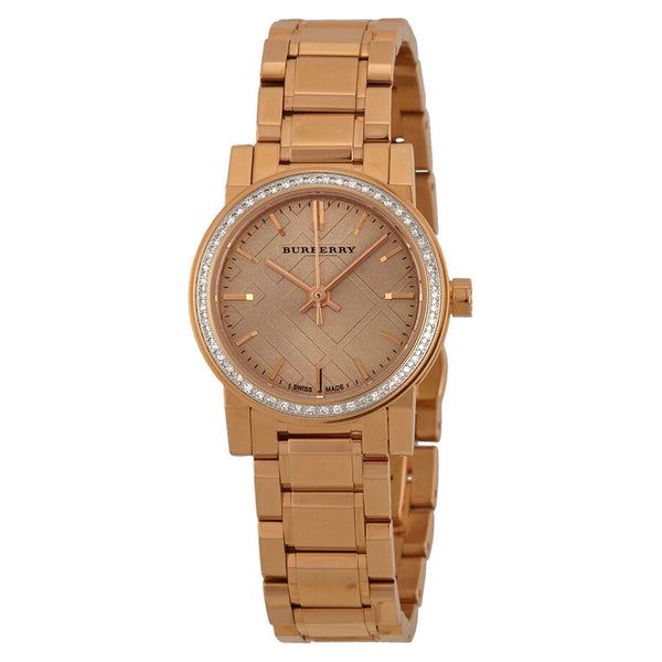 Burberry Rose Dial Diamond-set Bezel Rose Gold-tone Ladies Watch BU9225 - Big Daddy Jewelry
