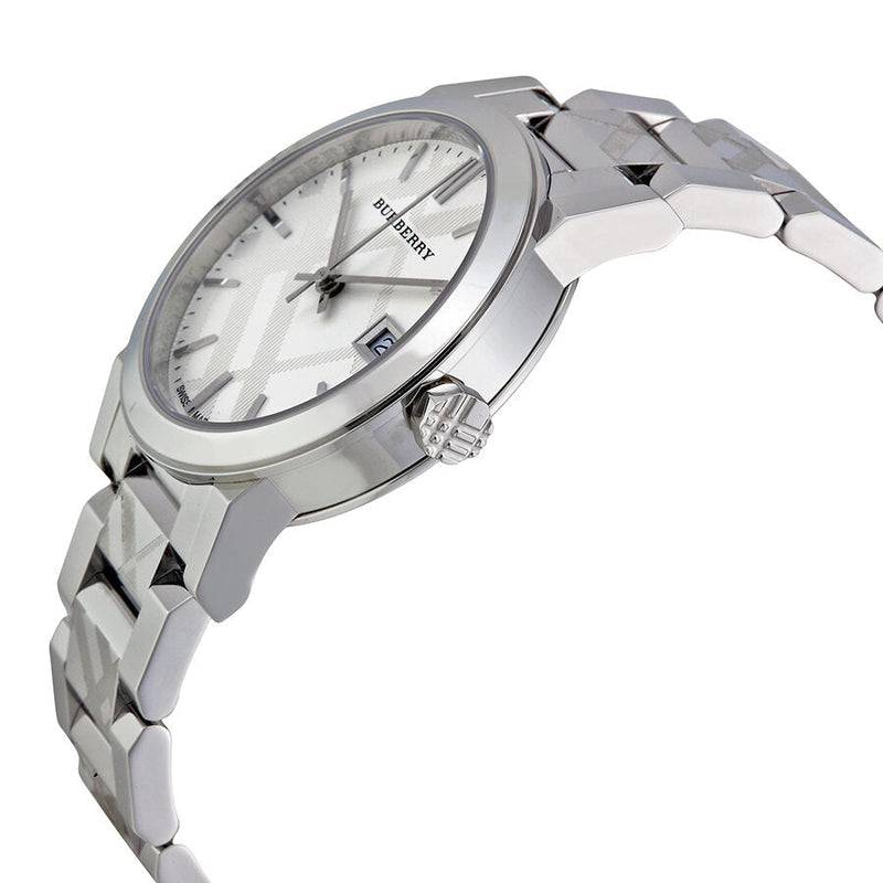 Burberry Silver Check Stamped Dial Stainlkess Steel Ladies Watch BU9144 - Big Daddy Jewelry #2