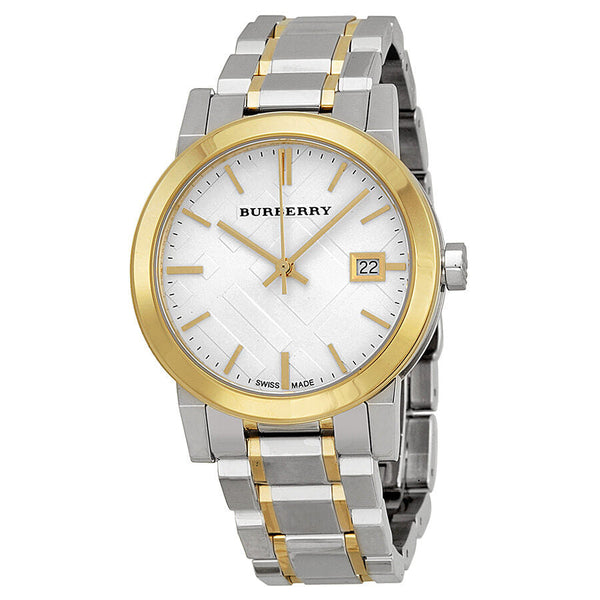 Burberry Silver Dial Two-tone Silver and Gold-tone Bracelet Ladies Watch BU9115 - Big Daddy Jewelry