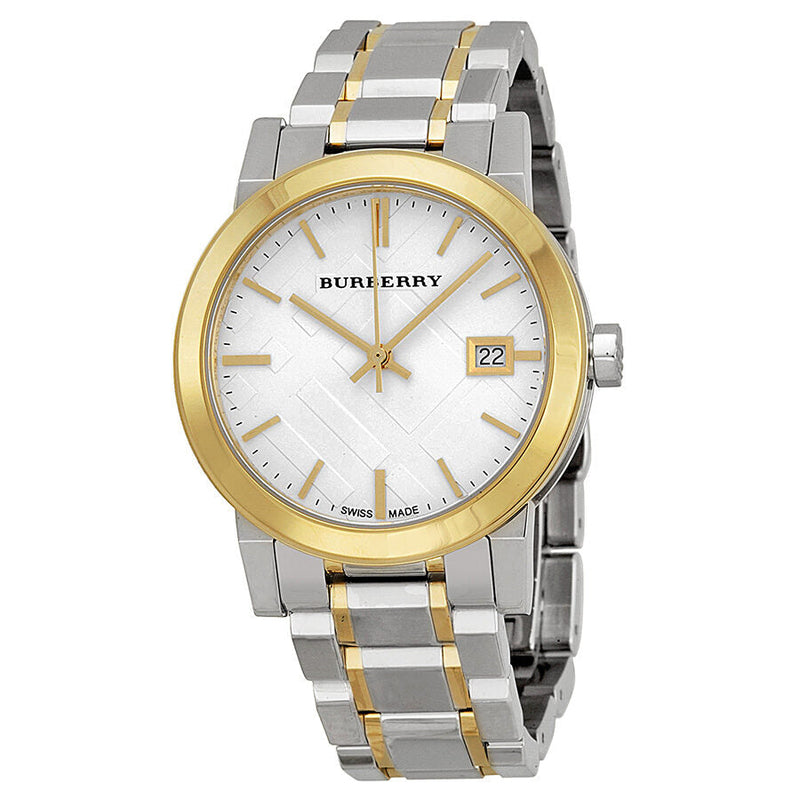 Burberry Silver Dial Two-tone Silver and Gold-tone Bracelet Ladies Watch BU9115 - Big Daddy Jewelry