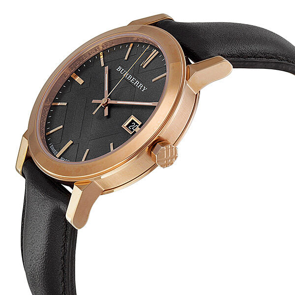 Burberry Taupe Check Pattern DialBrown Leather Strap Men's Watch BU9013 - Big Daddy Jewelry #2