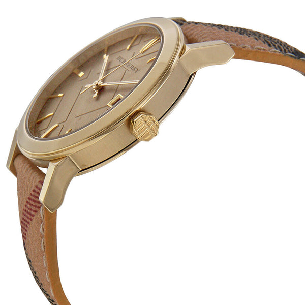 Burberry The City Champagne Dial Haymarket Check Strap Unisex Watch BU9026 - Big Daddy Jewelry #2
