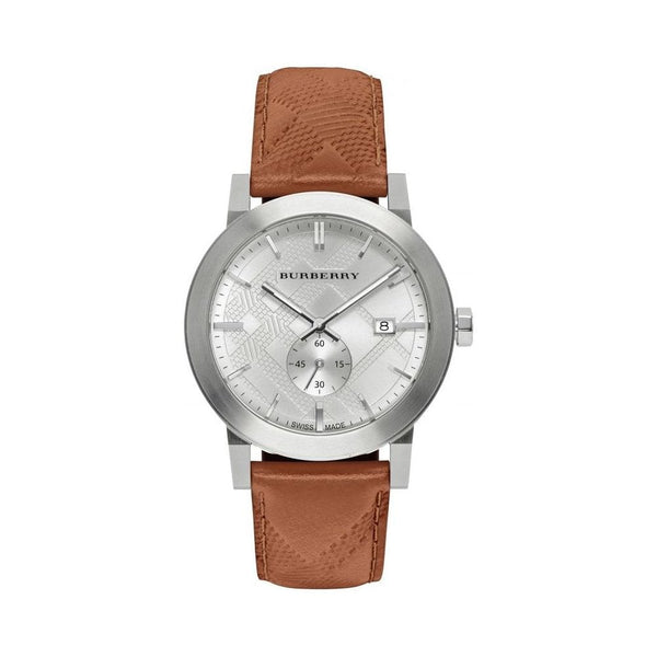 Burberry Men’s Quartz Leather Strap Silver Dial Men's Watch  BU9904 - Big Daddy Jewelry