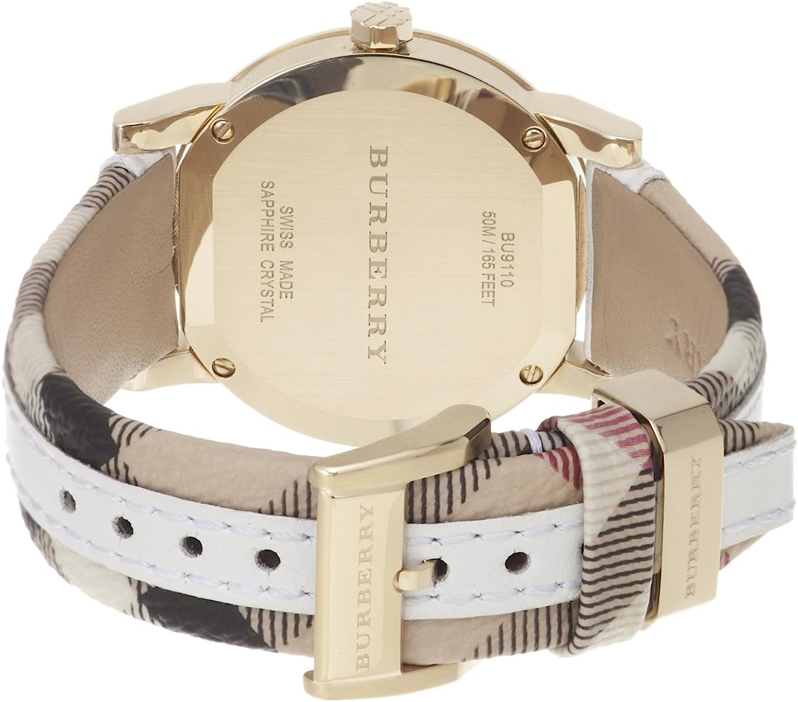 Burberry Women's Large Check Leather Strip On Fabric  Women's Watch BU9110 - The Watches Men & CO #3