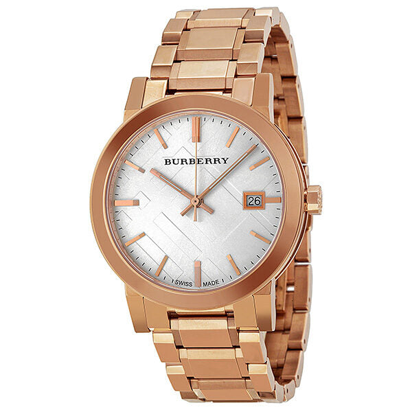 Burberry White Check Pattern Dial Rose Gold-plated Unisex Watch BU9004 - Big Daddy Jewelry
