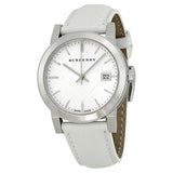 Burberry White Impressed Check Dial White Leather Strap Ladies Watch BU9128 - Big Daddy Jewelry