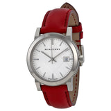 Burberry White Silver Dial Red Leather Ladies Watch BU9129 - Big Daddy Jewelry
