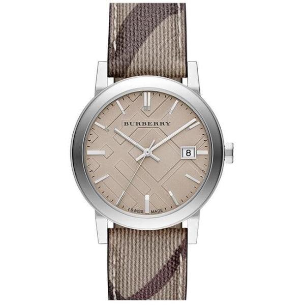 Burberry Brown Dial Brown Chequered Leather Strap Watch For Unisex Unisex Watch  BU9029 - Big Daddy Jewelry