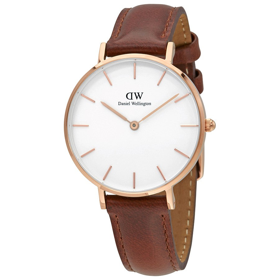 Daniel Wellington White Classic Petite St Mawes 28mm Women's Gold Watch DW00100175 - Big Daddy Jewelry