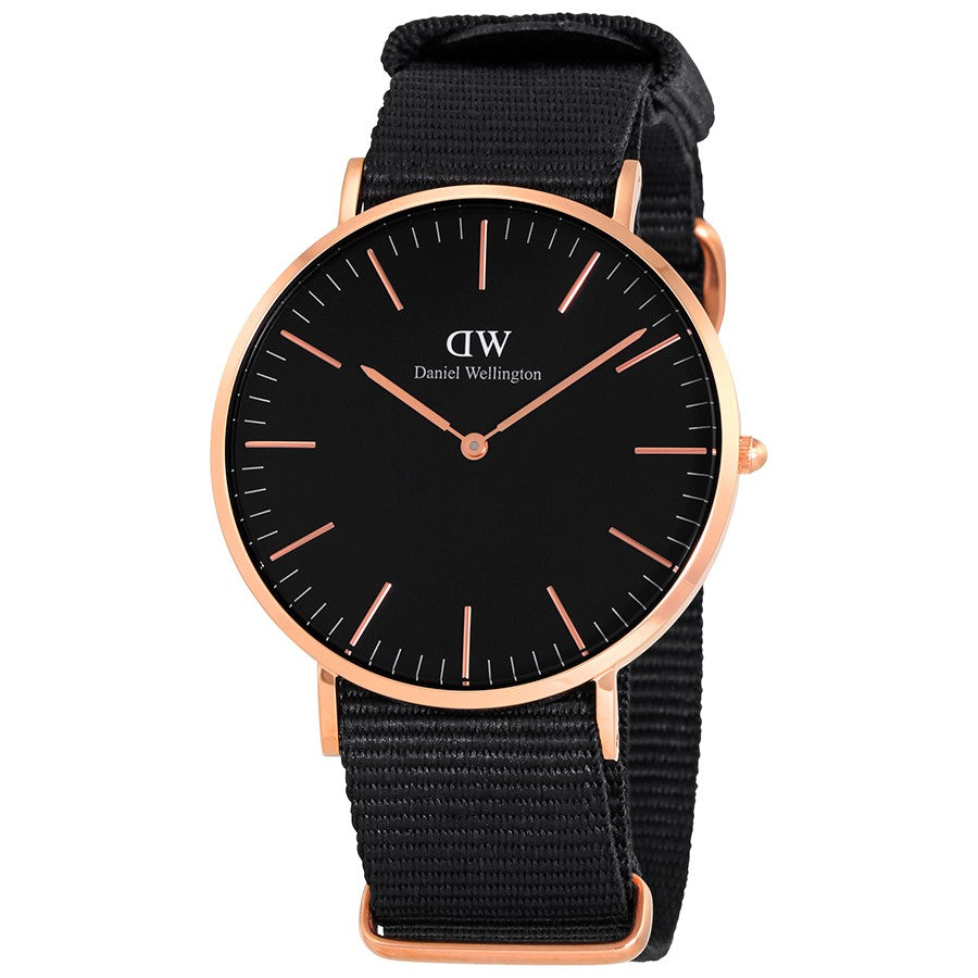 Daniel Wellington Cornwall 40mm Black Men's Gold Watch - DW00100148